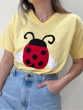 Vintage Ladybug Patchwork Tee